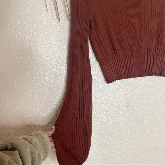 Free people longsleeve cropped top ribbed top - Picture 4 of 6